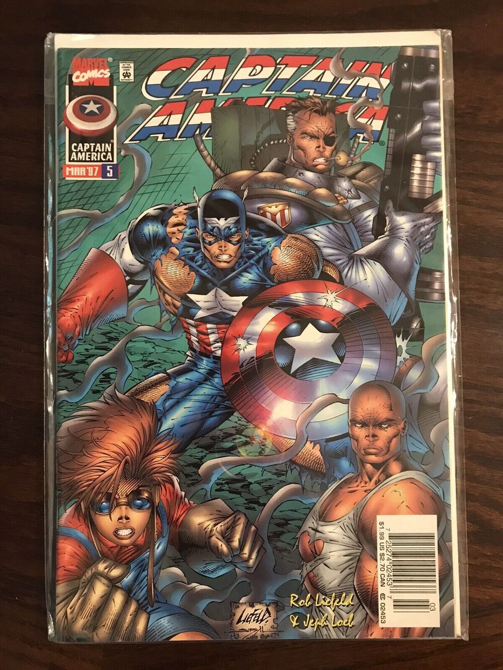 Captain America #5 High Grade NM Cover A 1997 Marvel Comic Rob Liefeld Jeph Loeb